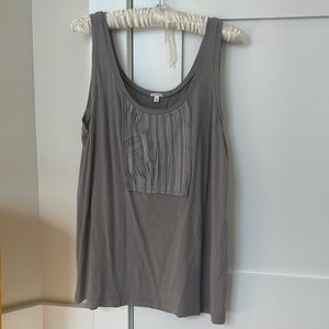 J. Crew Grey Tank with Shades of Grey Ruffle